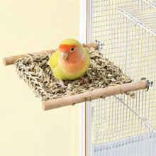 Houten Zitstok voor Vogelkooi, Speelstandaard voor Parkieten, Ladderzitstok voor Kooi, Geschikt voor Training en Voeding van Conures, Dwergpapegaaien