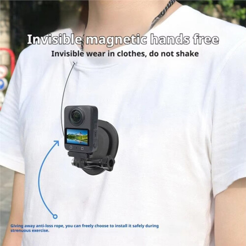 For  Action 6 Magnetic Neck Mount with Anti-Lost Safety Strap Quick Release Adapter Mount 2