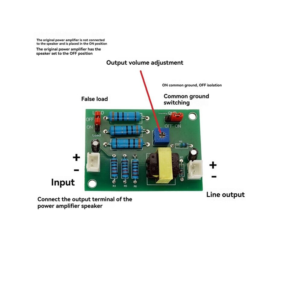 Passive Audio Attenuator High-Level To Low-Level Amplifier Speaker To Output Attenuator Common Ground Isolation 6032592030329
