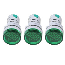Indicador de Medidor de Voltagem LED Redondo CA 12-500 V, Voltímetro com Display Digital para Uso Doméstico ou Industrial 3 Peças