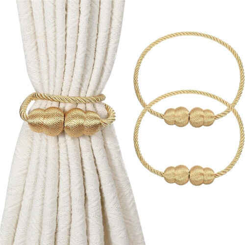 Magnetic Curtain Tiebacks, Elegant Weave Holdbacks for Home and Decor 1