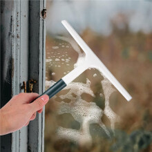 Glass Squeegee for Shower and Window Cleaning, Wide Blade Handheld Glass Wiper with Sturdy Handle, Portable Car Squeegee