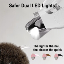 2 in 1 Electric Pet Nail Trimmer with LED Lights, Quiet Dog Nail Grinder USB Rechargeable, 2-Speed Nail Clipper Grinder