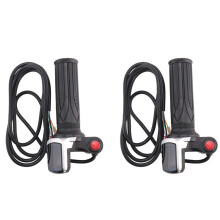 2X 36V Bicicleta Elétrica Scooter Acelerador de Velocidade Display LCD com Interruptor Ebike Acelerador Acelerador Punho