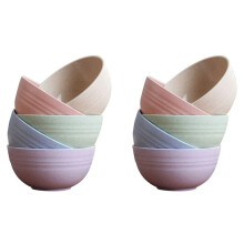 10 PCS 12cm Cereal Bowls Wheat Straw Unbreakable Reusable Bowlad Bowl Soup Bowl Noodle Container Mixing Bowls