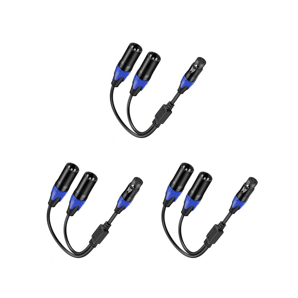 Xlr Splitter Cable, 1 Xlr Female To 2 Xlr Male Y Cable Balanced Microphone Splitter Cord Audio Adaptor 3Pack 4714120689002