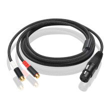 XLR Female to RCA Y Splitter Patch Cable, Dual RCA to XLR Audio Interconnect Cable for Speaker & Mic