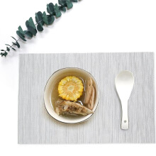 4pcs Black Placemats Set Non-Slip Heat Resistant Faux Linen Vinyl Table Mats for Kitchen and Dining Indoor Outdoor Use