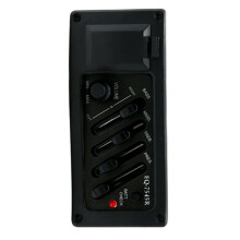 4-Band-Gitarren-Tonabnehmer-EQ 7545R Equalizer Tuner Akustikgitarren-Vorverstärker Verstärker Gitarrenzubehör Einstellbarer Equalizer