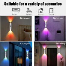 4 Inteligentne Lampki Nocne RGB z Gradientem Magnetycznym i Czujnikiem Ruchu, do Sypialni, Łazienki, Szafy i Ogrodu, z Możliwością Ładowania