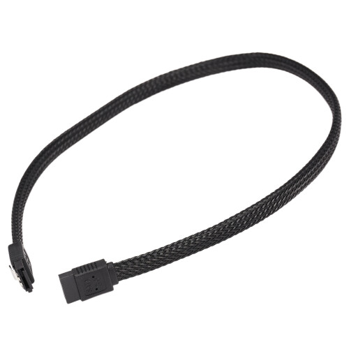 10Pcs 50CM  3.0 III SATA3 7Pin Data Cable 6Gb/S SSD Cables HDD Hard Disk Data Cord Premium Version(Black) 2