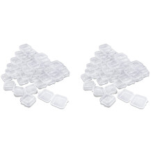 100 Paket Små Klara Plastförvaringsbehållare, Blandade Tomma , Fodral med Lock för Små Föremål och Andra Hantverksprojekt