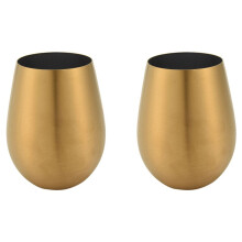 2X 500Ml Beer Wine Cup Beer Tumbler Cocktail Juice Milk Cup Metal Drinking Mug Gold