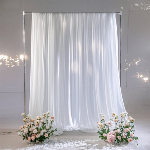 10FT White Backdrop Curtain Photo Stage Backdrop 2 Panels Curtains Drapes