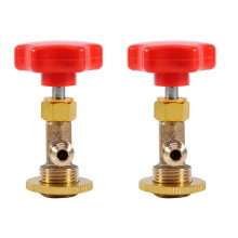 2X R134A Abrebotellas Frasco Abrelatas Grifo Tapper M14 / 1/4Pulgadas Sae Coche Auto Aire Acondicionado Refrigerante Abrelatas Valvula de Grifo Oro +