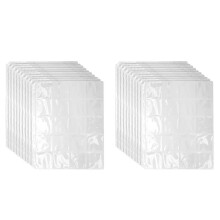 20 PCS 20 Pockets Classic Coin Holders Folder Pages for Storage Album Clear Storage Organizer Bag
