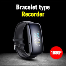 Spraakrecorder in de Vorm van een Armband met Camera, Ruisonderdrukking, Audio- en Video-Opname, Kleine Dictafoon 1080P HD DV 32G