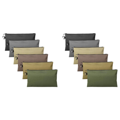 Pacote com 12 Bolsas para Ferramentas, Bolsa Pequena para Ferramentas de 12 Polegadas com Mosquetão, Bolsa Organizadora de Armazenamento Multiuso com