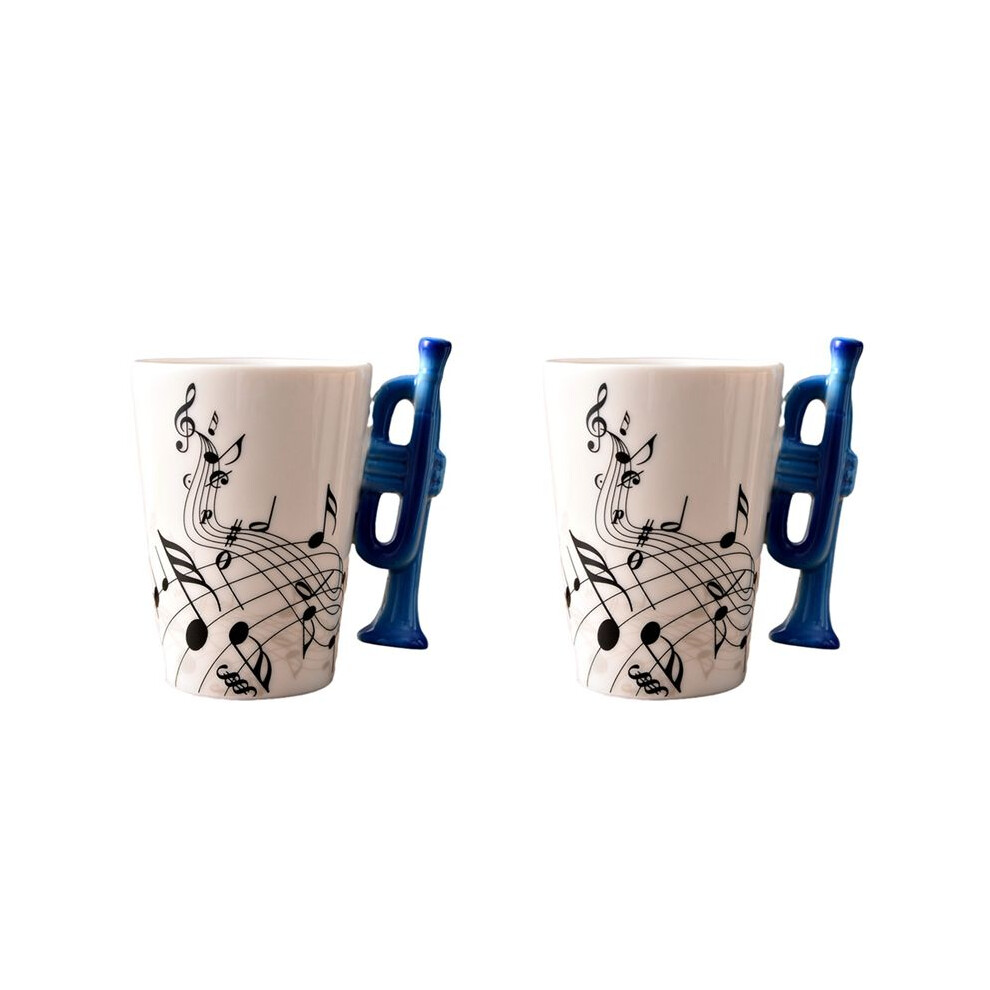 Wella Elements 2X 240Ml, Music Ceramic Mug Cute Coffee Tea Milk Stave Mugs And Cups With Handle Novelty Gifts,Trumpet