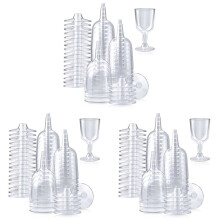 150Pcs Clear Plastic Wine Glass Recyclable, Disposable & Reusable Cups for Champagne, Dessert, Beer, Pudding, Party