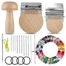 Kits de Métiers à Tisser,Ensemble Champignon à Repriser,Kit de Métier à Tricoter pour Patchs,Métier à Tisser à Repriser Speedweave avec 100