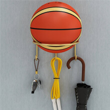 Metal Basketball Holder Wall Mount - Heavy Duty with 3 Hooks for Multi-Sport Storage