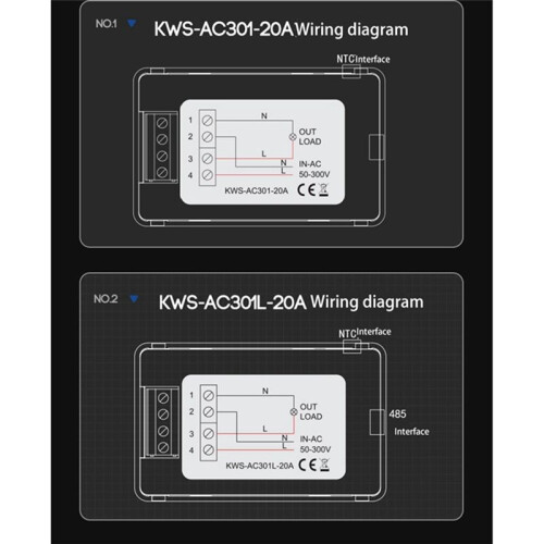 Digital Display Current Voltmeter 50-300V AC Wattmeter Multifunction Electric Meter Power Detector AC 20A 1