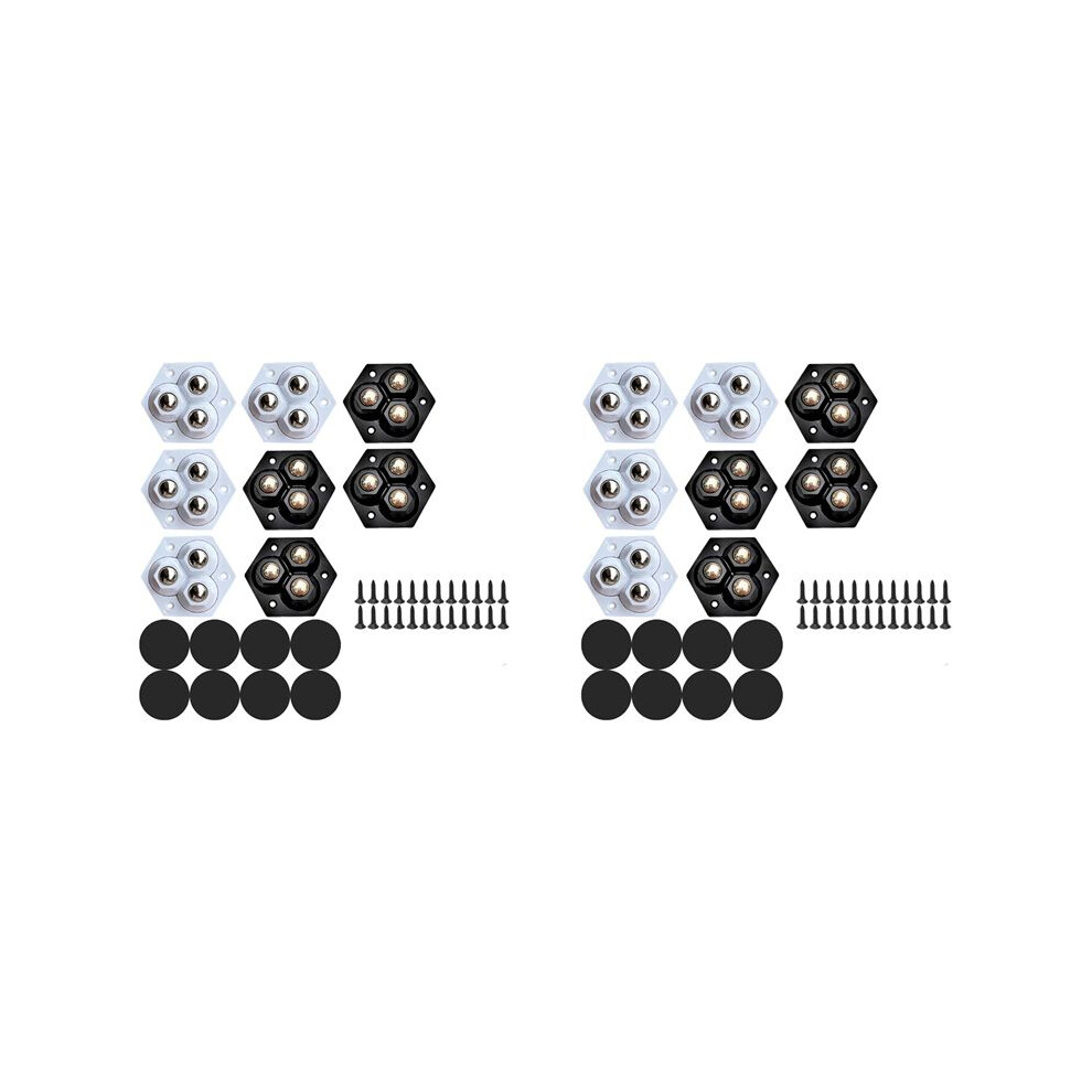 Self Adhesive Caster Wheels 16Pcs, Stainless Steel Bearings 360 Degree Swivel Wheels For Kitchen Appliances 6031250372917