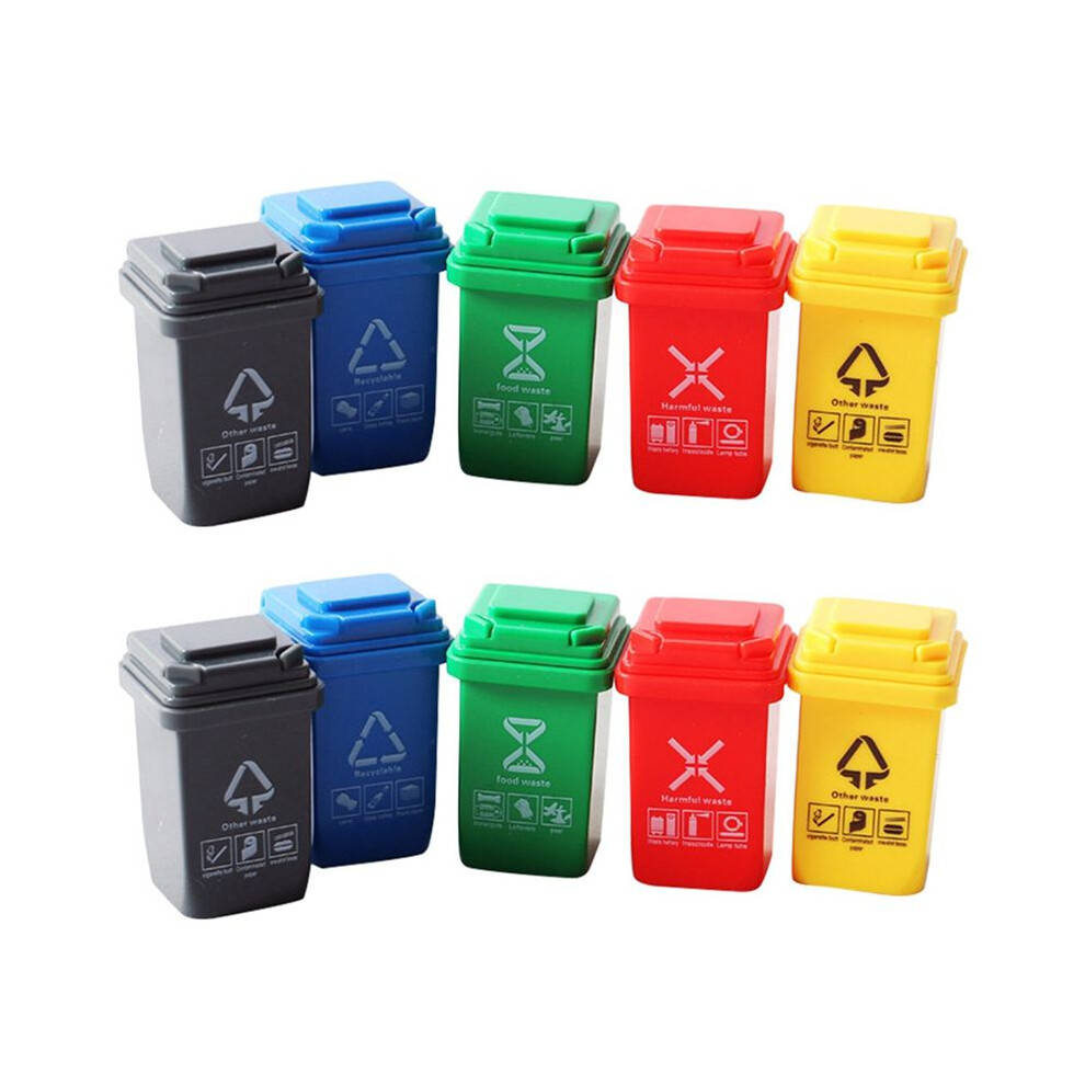 Photos - Doll Accessories 10Pcs Doll House Miniature Trash Can Model Accessories Furniture Toys Garbage Truck Cans Curbside Vehicle Bin Toy Gifts