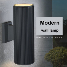 Modern LED Wall Lamp, Striped Round Lamp,Dual Lighting, Aluminum Tube, Indoor & Outdoor Use, IP65 Waterproof
