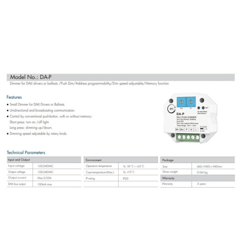 Da-P Compact Dimmer Controller with Memory Function for Enhanced Lighting Control 1