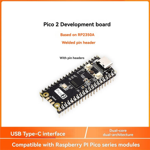 Pico2 RP2350A Development Board Dual-Core Dual-Architecture 150MHz Compatible for Raspberry PI  Module Soldered 1