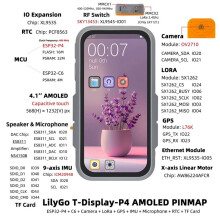 Scheda di Sviluppo per Display Touch IoT LoRa da 4,1 Pollici con Display AMOLED da 4,1 Pollici, ESP32-P4+C6, Fotocamera MIPL da 2 MP, Supporto WiFi6