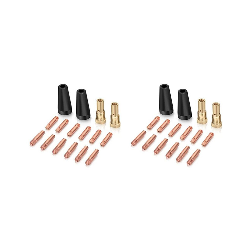 32Pcs Flux Core Gasless Nozzle Tips Kit K3493-1, 0.035Inch Contact Tips & Gas Diffusers With Century Fc90/80Gl Titanium 6031969090645