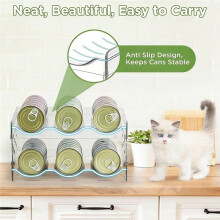 Organizador de Latas de Ração para Gatos, Organizador de Latas para Despensa, Recipiente Transparente para Armazenamento de Ração para Gatos com