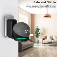 Wall Mount Holder for Alexa Echo Dot 4 Generation Speaker Bracket with Cord Management Stand Speaker Rack White