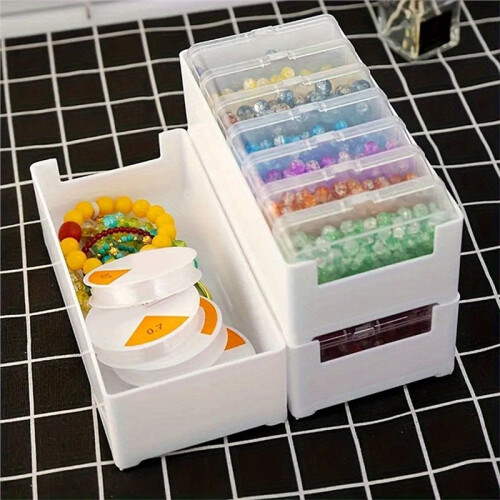 Transparent Plastic Cable Storage Box for Data  and Headset Organization