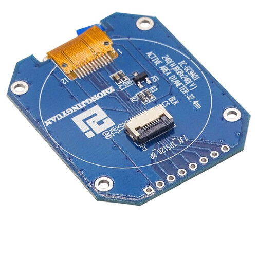 Módulo LCD TFT SPI de 1,28 Polegadas com 8 Pinos, Placa Adaptadora de Circuito Impresso (PCB) GC9A01 2