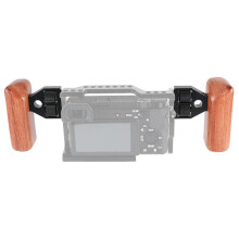 Uniwersalny Uchwyt Boczny do Klatki DSLR z Drewnianym Uchwytem, Ergonomiczny Uchwyt Boczny do Klatki dla Królika do Fotografii SLR, Prawy