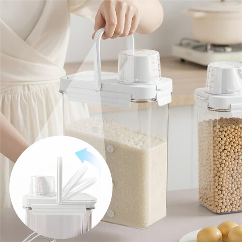 Airtight Rice Storage Container, Versatile Pet Food Dispenser 1