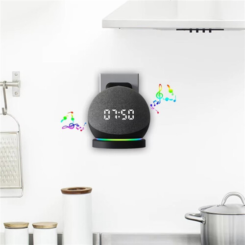 Support Mural pour Enceinte pour Alexa pour ECHO Dot 4e Génération avec Système de Gestion des Câbles, Noir 2