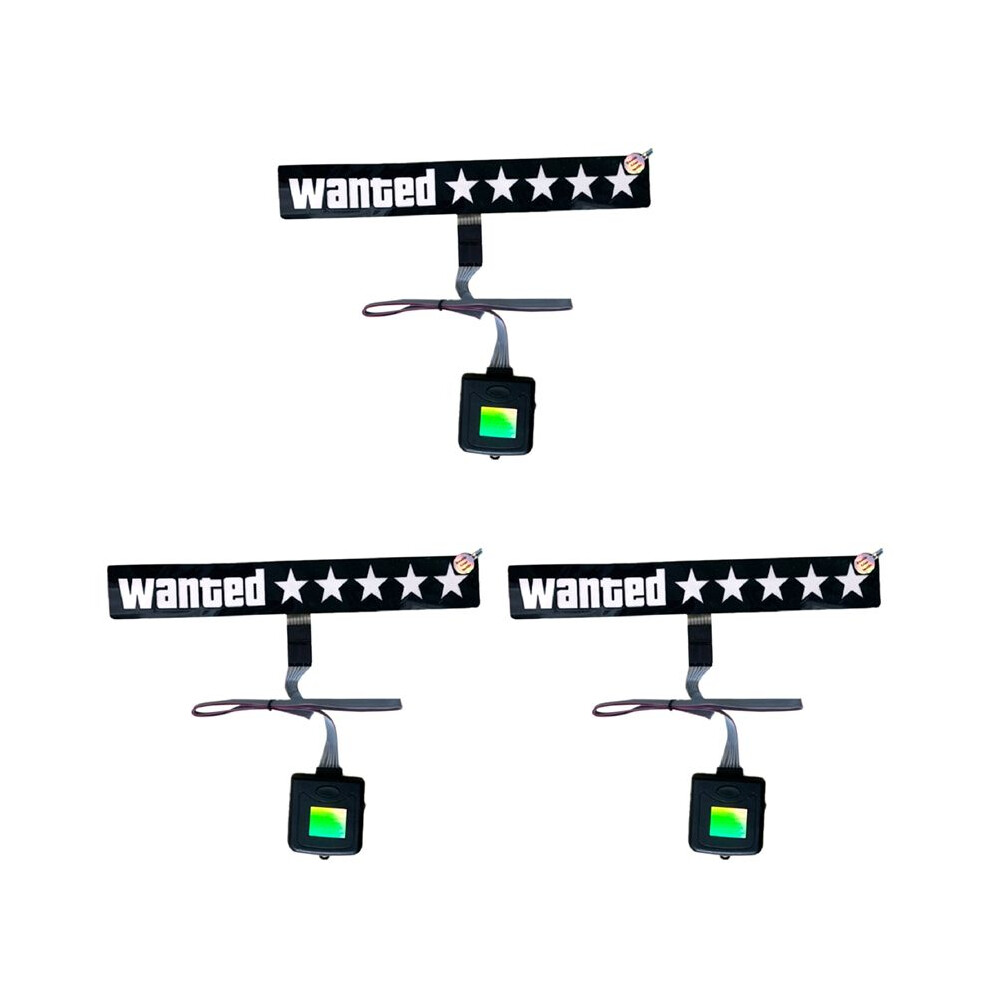 Photos - Other Electrical Equipment 3X Windshield Electric 5 Star Wanted Car LED White Light Window Stickers for JDM Glow Panel Decoration Accessories