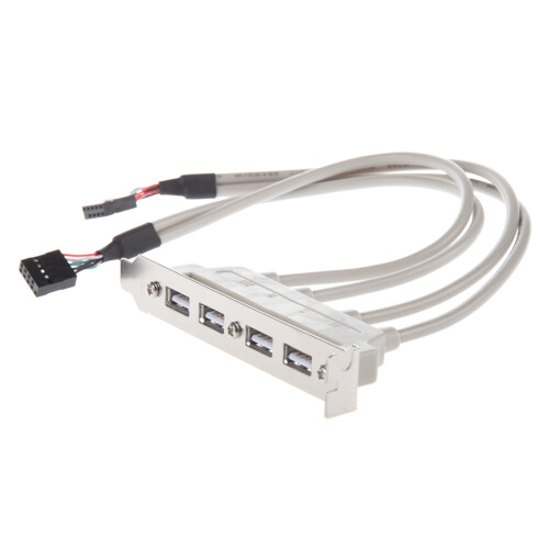 2X MainBoard 4 Port USB 2.0 to 9 Pin Header Bracket Extension Cable 1