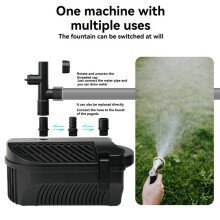 60W Large Water Fountain Pump Pond Pump Fountain Kits for Outdoor Pond Equipment Adjustable Water Flows EU Plug