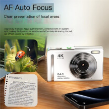 4K Digital Camera LED Flash 64MP HD Pixel Retro Ccd Portable Card Entry-Level Camera Auto Focus B