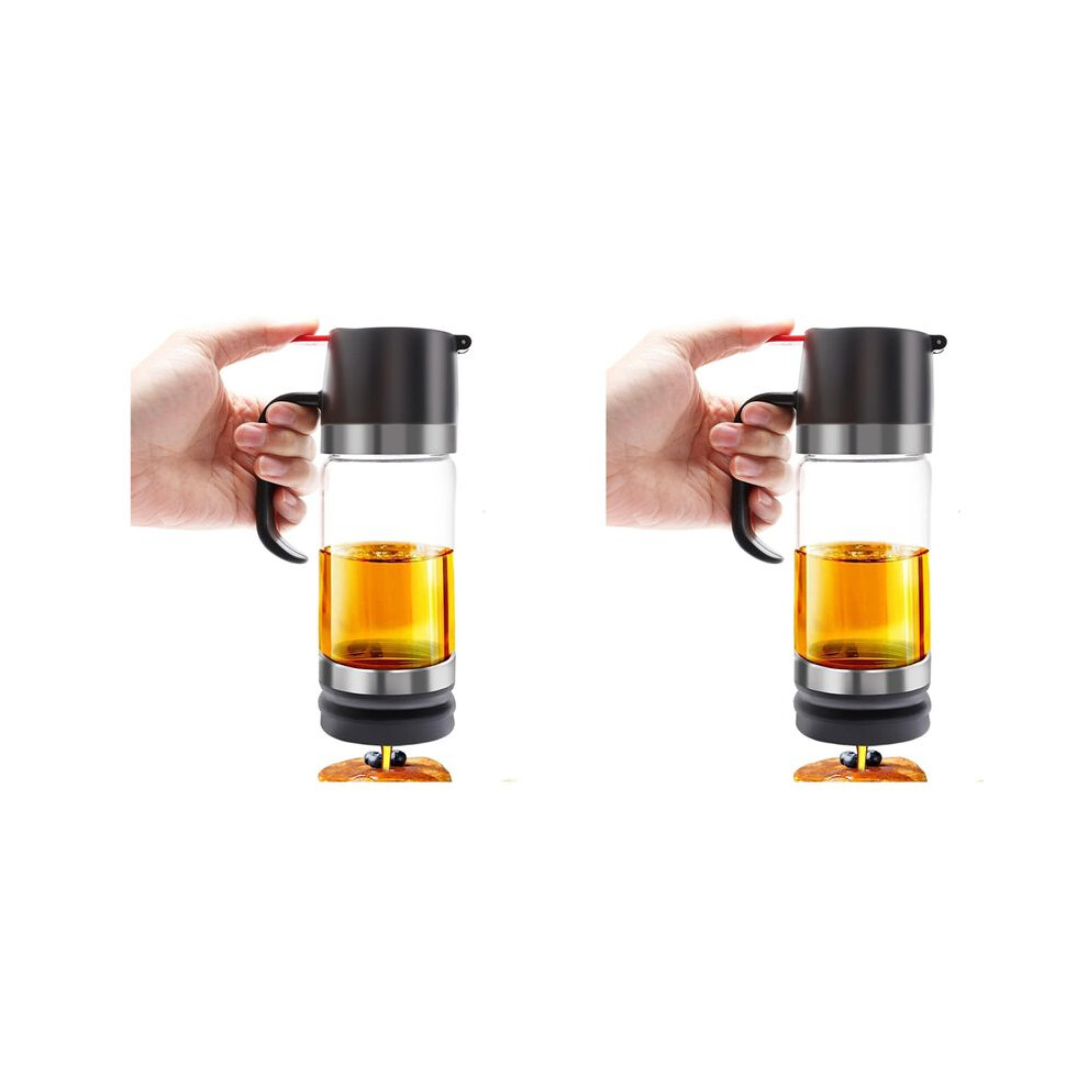 2X 12 Oz Glass Honey Dispenser,Honey Pot With Handle,Honey Dispenser No Drip,Syrup Dispenser For Coffee Or Tea 6031011491444
