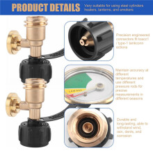 2 Pcs RV Propane Tank Gauge Level Indicator Gas Pressure Meter with Type 1 Connection,Upgraded Propane Leak Detector