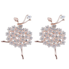 2X Balletto Angel Girl Cubic Rhinestone Decorazione Spilla Pin per Cappotto Maglione