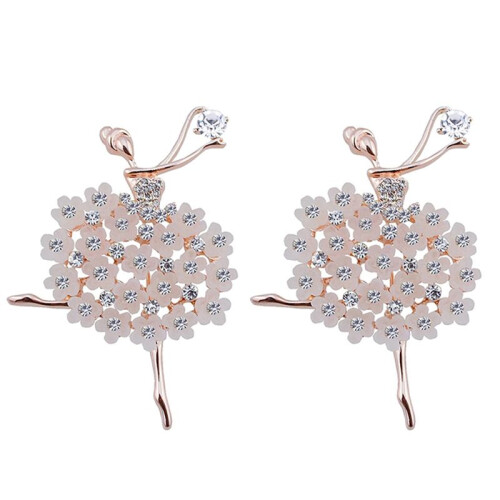 2X Ballett Engel Maedchen Kubisches Strass Dekoration Brosche für Pullover Mantel
