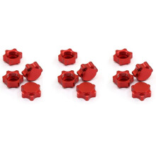 12 Teilige Aluminium Rad Naben Abdeckung Anti Abdeckung 17 mm Sechskant Mutter für 1/8 RC Auto, Rot